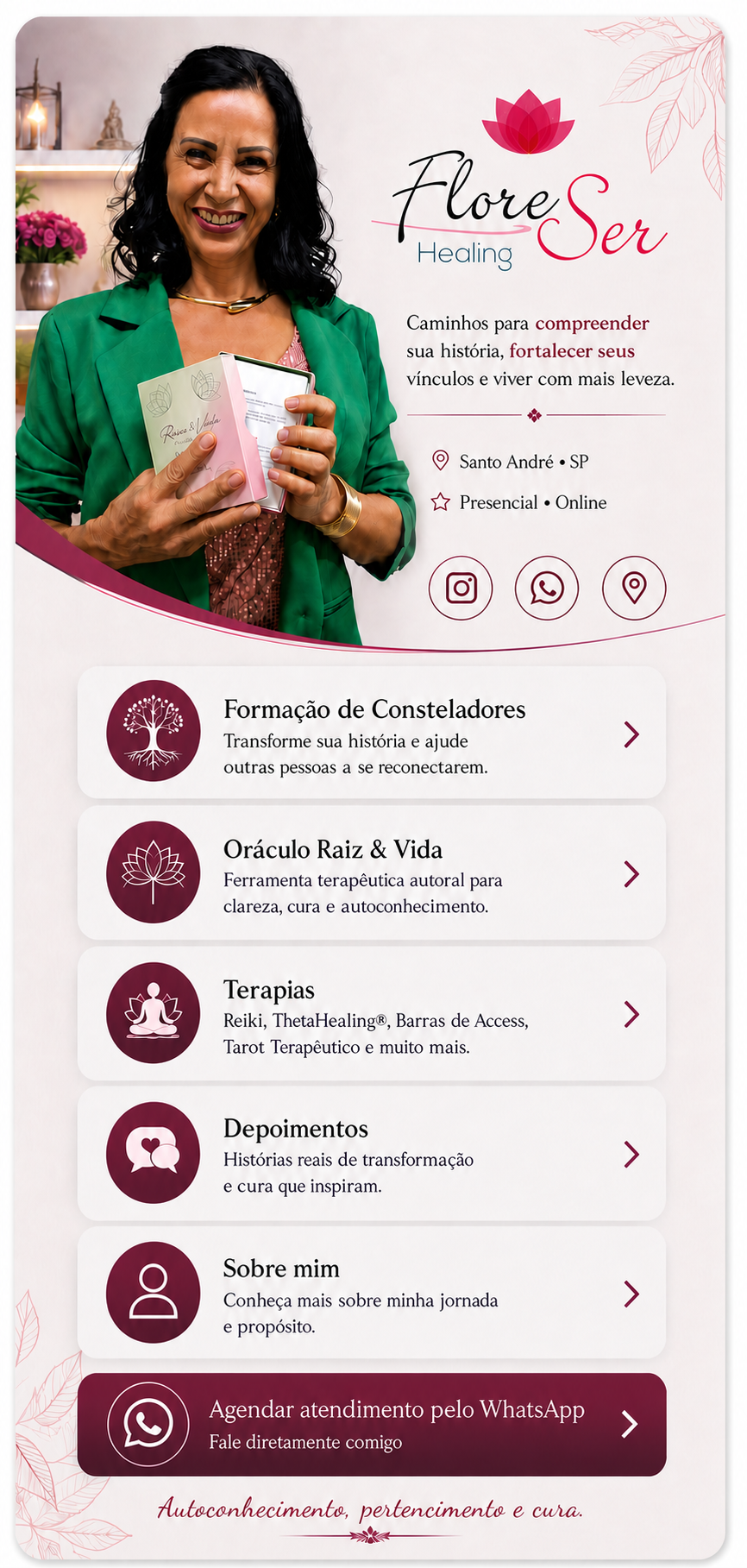 Agende seu atendimento FloreSer Healing